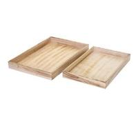 2x plateau de service T285, style shabby brun nature Marron G