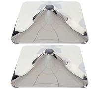 2x plateau de sol pour tabouret de bar, chaise pivotante de salle à manger, rectangulaire, chrome Ø 37,5cm