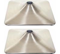2x Plateau De Sol Pour Tabouret De Bar, Chaise Pivotante, Rectangulaire, Métal Brossé Ø 37,5cm Multicolore