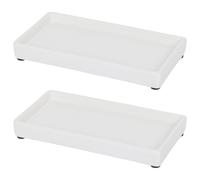 2x Plateaux Distributeurs de Savon en Céramique 17cm Blanc Salle de Bain Pompe
