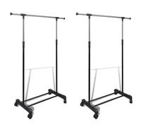 2x Porte-Manteaux Réglables 1 Rail d'Accrochage Balcon Terrasse Jardin vidaXL