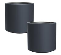 2x Pot de Fleurs avec Insert Anthracite 29cm 19 Litres