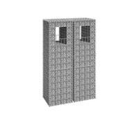vidaXL 2x Poteaux à Panier de Gabion Poteaux à Jardinière de Gabion de Patio Jardin Terrasse Extérieur Projets de Jardinage 40x40x140 cm Fer