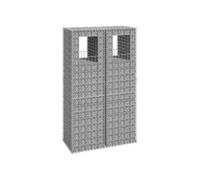 vidaXL 2x Poteaux à Panier de Gabion Poteaux à Jardinière de Gabion de Patio Jardin Terrasse Extérieur Projets de Jardinage 50x50x180 cm Fer