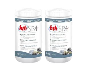 2x Poudre choc sans chlore (1,2 kg) hth Spa D800220HA
