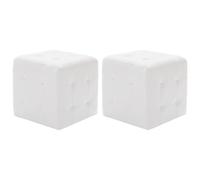 2x Poufs Similicuir Tabouret Cube Repose-Pied Salon Chambre Multicolore vidaXL