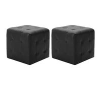2x Poufs Similicuir Tabouret Cube Repose-Pied Salon Chambre Multicolore vidaXL