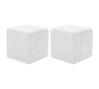 2x Poufs Similicuir Tabouret Cube Repose-Pied Salon Chambre Multicolore vidaXL