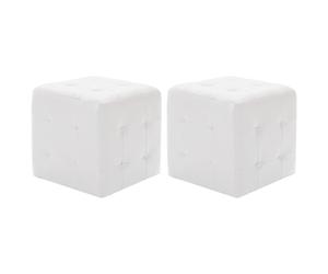 2x Poufs Similicuir Tabouret Cube Repose-Pied Salon Chambre Multicolore vidaXL