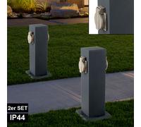 2x prises 2 voies pilier jardin distributeur d'énergie terrasse extérieur fournisseur d'électricité 8820
