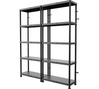 2x rack de stockage 125kg garage cave garde-manger 5 étagères 74x32cm H 175 cm