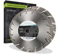 2x Rapid disque diamant 230 mm avec 10mm segments turbo | Idéal pour le béton, le granit, le béton armé, la maçonnerie et bien plus encore - accessoires pour meuleuses d'angle