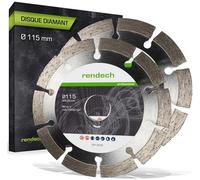 2x rendech® Disque diamant 115 mm haute performance | Idéal pour le béton, la pierre, la maçonnerie, le granit, la brique et bien plus encore - Accessoires pour meuleuses d'angle
