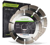 2x rendech® Disque diamant 125 mm haute performance | Idéal pour le béton, la pierre, la maçonnerie, le granit, la brique et bien plus encore - Accessoires pour meuleuses d'angle