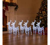 2x Rennes de Noël 80 LED Blanc Chaud Acrylique Décoration Ornement vidaXL