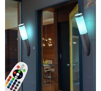 Lot de 2 appliques REMOTE CONTROL torche de jardin lampe de cour extérieure dimmable dans un ensemble comprenant des ampoules LED RVB