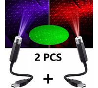 2X romantique LED ciel étoilé veilleuse 5V USB alimenté galaxie étoile projecteur lampe pour voiture toit chambre plafond décor Plug and Play