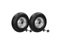 2x Roue de Brouette Caoutchouc Plein Increvable PU - 4.80/4.00-8 - avec Axe -