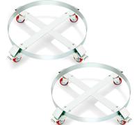 2x roule-fûts 250L chariot de transport planche à roulettes en acier au carbone diamètre intérieur Ø 607mm Chariot pour fûts avec 4 roues universelles avec freins Chariot de transport pour transporter