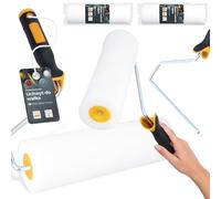 2x Rouleau Mousse 25 cm Remplacement Idéal Peinture Vernis Teinture Kit Support Outil Polyvalent Projets Rénovation Maison Professionnels Haute Densité