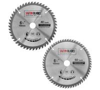 2x Saxton TCT lames de scie circulaire pour le bois 160 mm x 20 mm for Festool TS55 Bosch Makita Pack B convient à 165 mm Saws