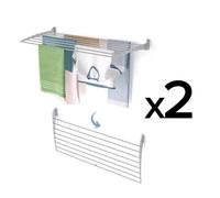 2x Séchoir à linge mural, compact et stable - Foxydry Fold Down 100 cm