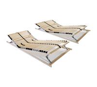 vidaXL Sommiers à lattes - Ensemble 2 pcs
