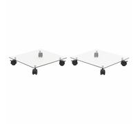 2x Support Carré pour Plantes Verre Trempé Tansport Étagère de Jardin vidaXL