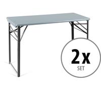 2x Table de Jardin Terasse Pliable Bois Extérieure Meuble Camping Balcon Gris