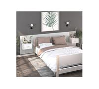 vidaXL Tables de chevet murales 2 pcs Blanc Bois d'ingénierie