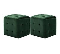 vidaXL 2 pcs Tables de chevet Vert 30x30x30 cm Tissu velours