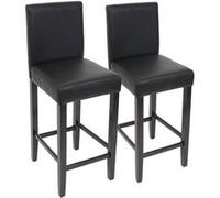 Mendler Tabourets de bar M37 lot de 2 - Noir