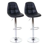 2x tabouret de bar HWC-A67, chaise bar/comptoir noir, similicuir