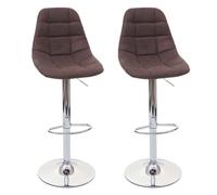 2x Tabouret de bar HWC-A67, tabouret de bar vintage brun foncé, textile