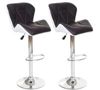 Mendler Lot de 2 tabourets de bar - Marron