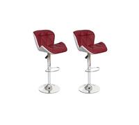 Mendler 2X Tabouret de Bar HWC-A92 simlicuir Bordeaux