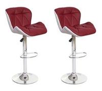 2x Tabouret de bar HWC-A92 simlicuir bordeaux