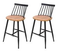 2x tabouret de bar MENDLER HWC-G69 métal avec repose pied, gastronomie nature Marron G