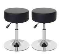 2x Tabouret HWC-C22, hauteur réglable, Ø 35 cm similicuir noir