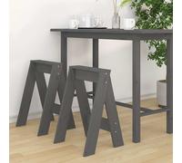 vidaXL Tabourets 2 pcs Gris 40x40x45 cm Bois massif de pin