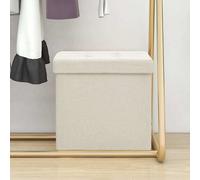 Vidaxl Tabourets de rangement pliables lot de 2 - Blanc crème