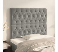 2x Têtes de Lit Gris Clair 100x7x78/88 cm Velours Meubles de Chambre vidaXL