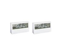 2X Thermomètre LED Thermo-Hygromètre Multifonction Électronique Température Humidité Mètre Station Météo avec Réveil