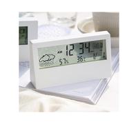 2X Thermomètre LED Thermo-Hygromètre Multifonction Électronique Température Humidité Mètre Station Météo avec Réveil