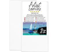 2x Toile sur châssis,100 % coton 280 g/m² apprêtée en blanc 70X130 cm