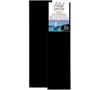 2x Toile sur châssis 100 % coton 330 g/m² apprêtée en noir 40X150 cm