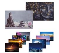 2x toiles de décoration murale LED tableau illuminé avec minuterie ~ 60x40cm ~ voitures