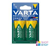 Varta Rechargeable NiMH D 1.2V 3000mAh - Pack de 2 Batteries - Dimensions 3.42cm x 6.15cm - Poids 73g - Conditionnement Blister - Référence 56720-101-402
