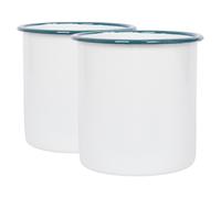 2x Vert 15.5cm Blanc Porte-Ustensiles en émails Cuisine Coutellerie Étagère