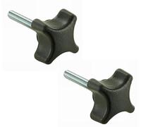 2x VIS A SERRAGE MANUEL RAPIDE TETE PLASTIQUE ACIER M5 M6 ECROU ETOILE BLOCAGE MANCHERON BRANCARD TONDEUSE TRACTEUR (M5x25)
